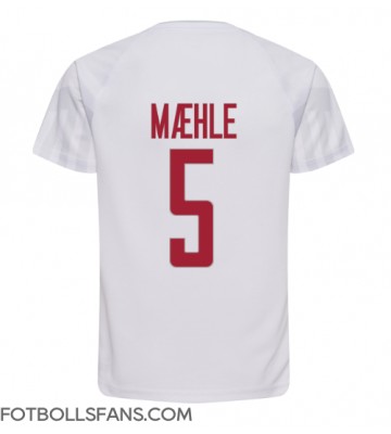 Danmark Joakim Maehle #5 Replika Bortatröja VM 2022 Kortärmad